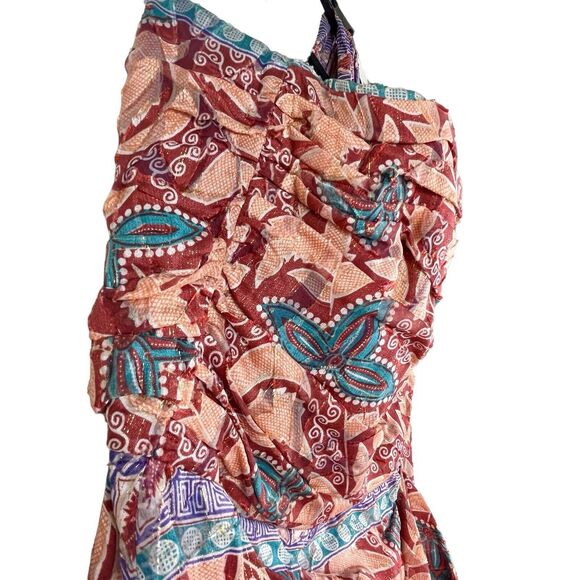 Nicole Miller Silk Blend Size 8 Cocktail 1 Shoulder Asymmetric Dress Glam Party - Picture 5 of 16